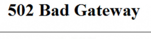502 bad gateway crawling error