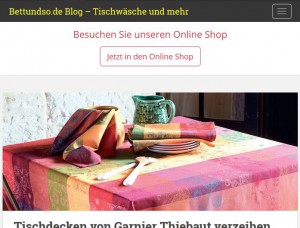 Blog über Tischwäsche und mehr Magento