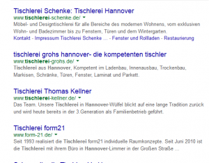 Tischlerei Hannover die organischen Suchergebnisse
