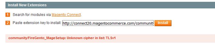 community-FireGento_MageSetup Unknown cipher in list TLSv1