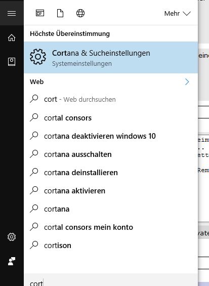 Win 10 Cortona deaktivieren ausschalten